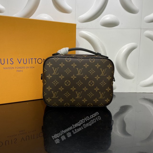 LV專櫃新款男包 路易威登S Lock郵差包 M45806 啞光黑金屬 LV男士單肩斜挎包  ydh4233